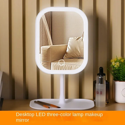 Small Unique Designer Vanity Mirror Three Colors LED Light Makeup Mirror Touch Control