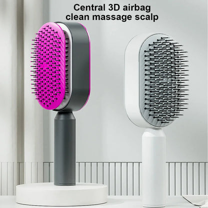 Upgraded Press-Type Self Cleaning Hair Brush Air Cushion Comb Ladies LongHair 3D Central Airbag Massage Comb Household Hairbrush