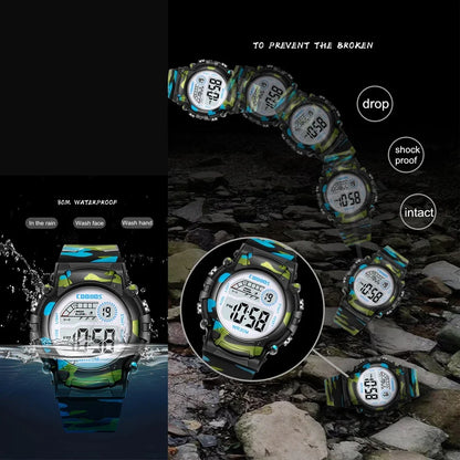 Digital LED Luminous Waterproof Watch for Kids Multi-function