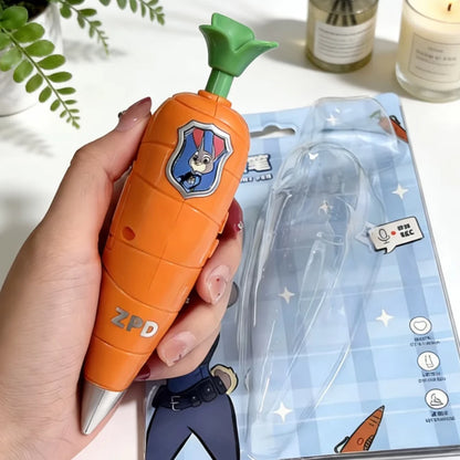 Zootopia 2 Carrot Recorder Pen (60-Second Mini Recorder) | 2-in-1 Judy & Nick Themed Kids’ Version | Movie Cosplay Prop & Gift