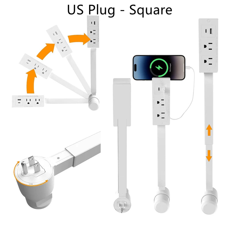 Electrical Adjustable Wall Plug Rotates Outlet Extender for sockets