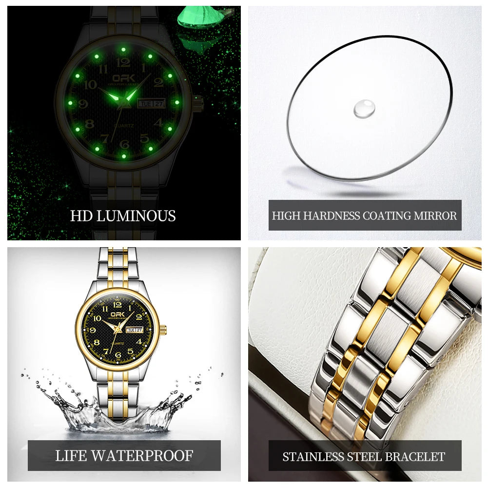 Watch For Women Quartz Watch Waterproof Classic Luxury Brand Stainless Steel Strap