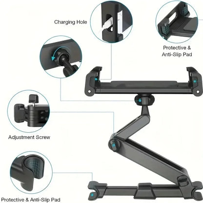 Telescopic Car Rear Pillow Phone Holder Tablet Rotating Car seat Rear Stand Headrest Brac ket for Phone Tablet 5 13 Inch