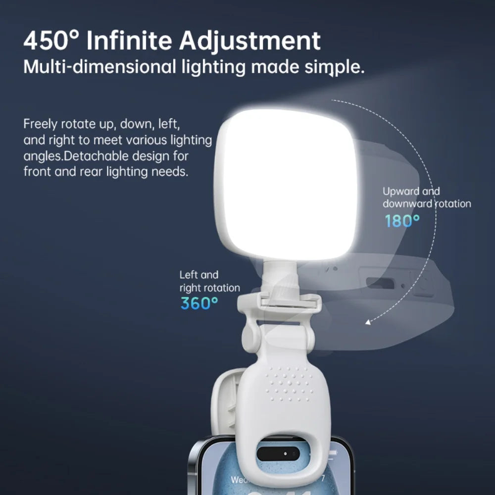 Mini Moonlight Portable Adjustable LED Selfie Clip Light for cell, laptop