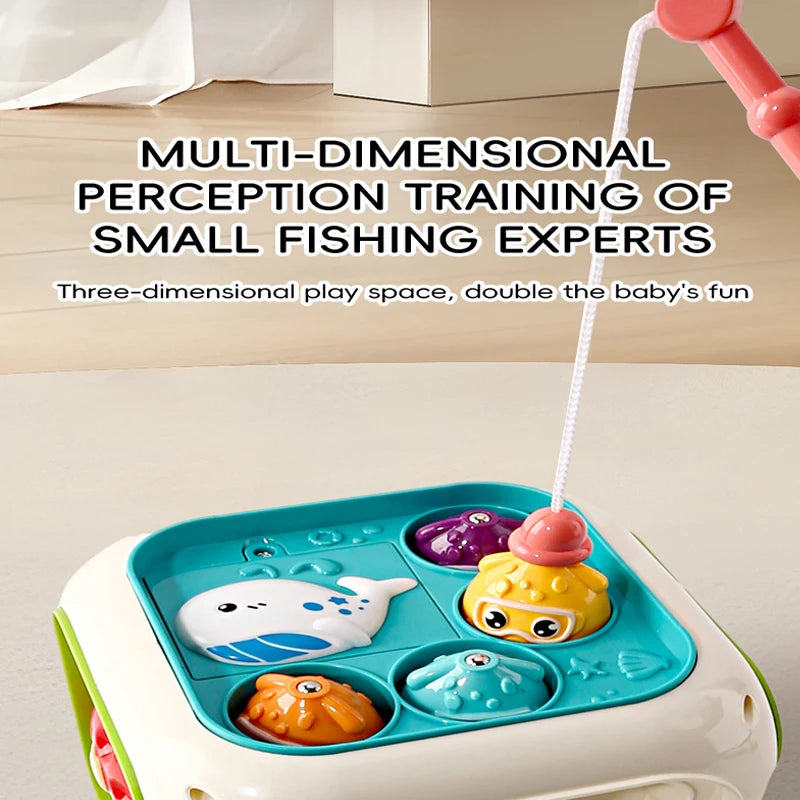 6 In 1 Activity Cube For Babies And Toddlers With Music And Light - Montessori Shape Sorter Learning Toy 1-3