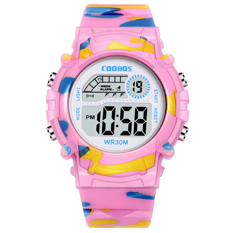 Digital LED Luminous Waterproof Watch for Kids Multi-function