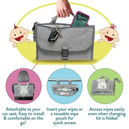High Quality Portable Baby Changing Pad with Pockets Waterproof Travel Diaper Changing Station Kit