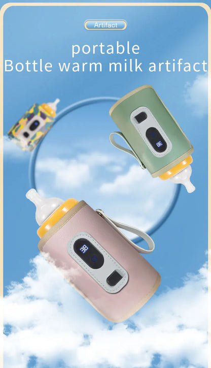 Portable Baby Bottle Insulation Sleeve, Baby Milk Insulation Device with LCD Screen, USB connection & 5  temperature mode