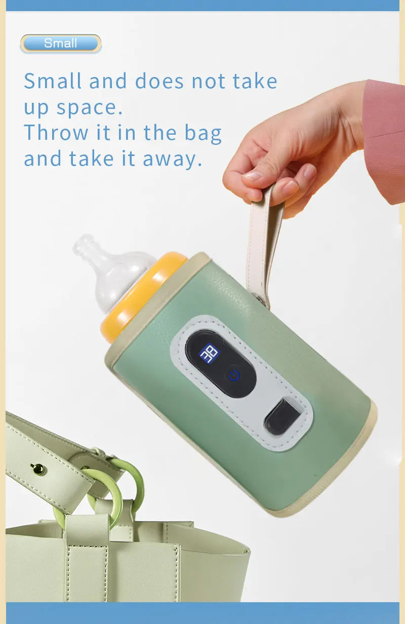 Portable Baby Bottle Insulation Sleeve, Baby Milk Insulation Device with LCD Screen, USB connection & 5  temperature mode