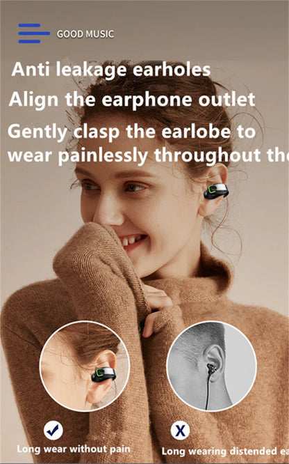 Earphone Clip Wireless Bluetooth Sport Noise Canceling