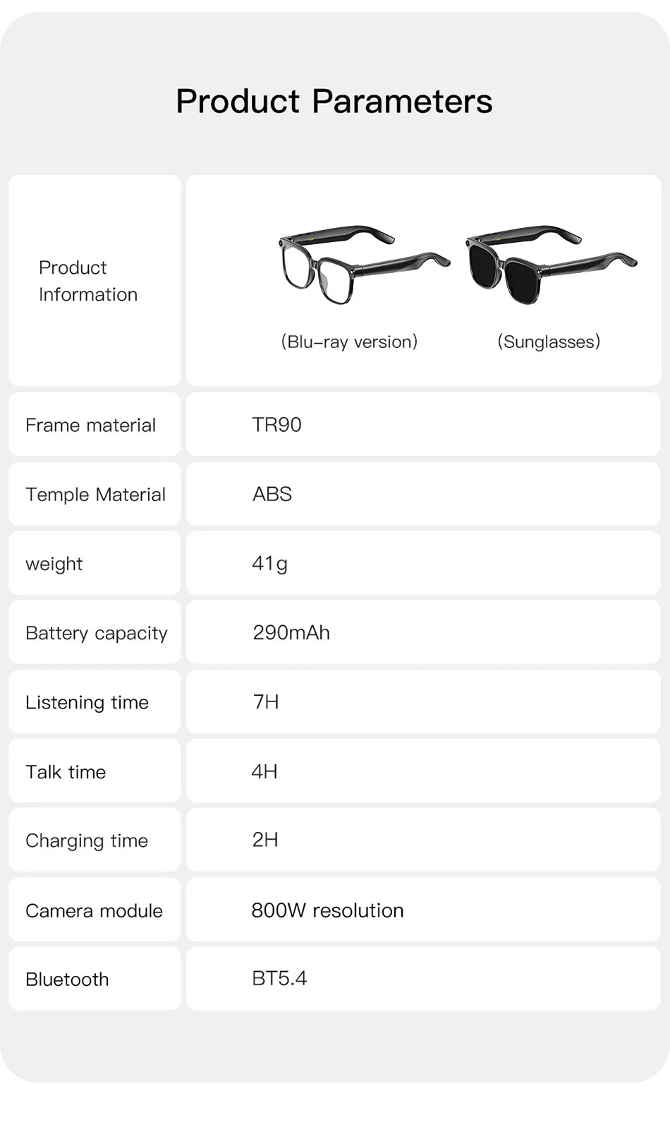 Smart Glasses 2026 4K HD Chat GPT 800MP Camera Recording WIFI - Bluetooth Call 260Mah Voice Assistant