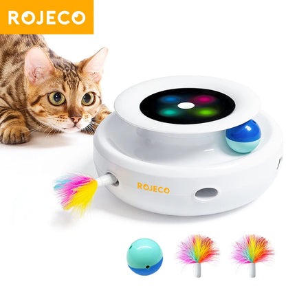 Automatic 5 Modes Feather Fun Ball for Pets Electronic Interactive Toy