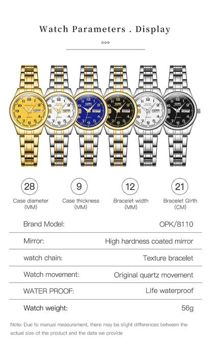 Watch For Women Quartz Watch Waterproof Classic Luxury Brand Stainless Steel Strap