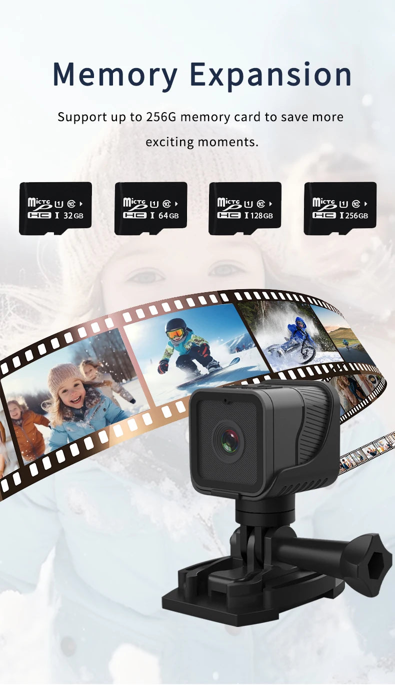 Mini Action Camera HD 1080P Outdoor Video Audio Recorder Dash Cam
