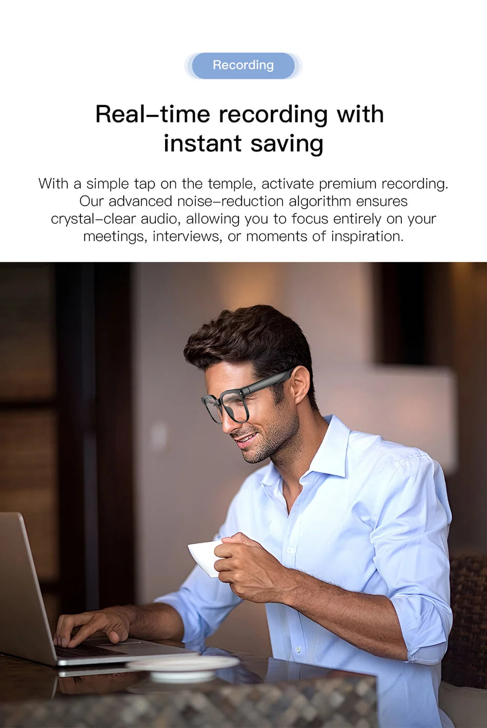 Smart Glasses 2026 4K HD Chat GPT 800MP Camera Recording WIFI - Bluetooth Call 260Mah Voice Assistant