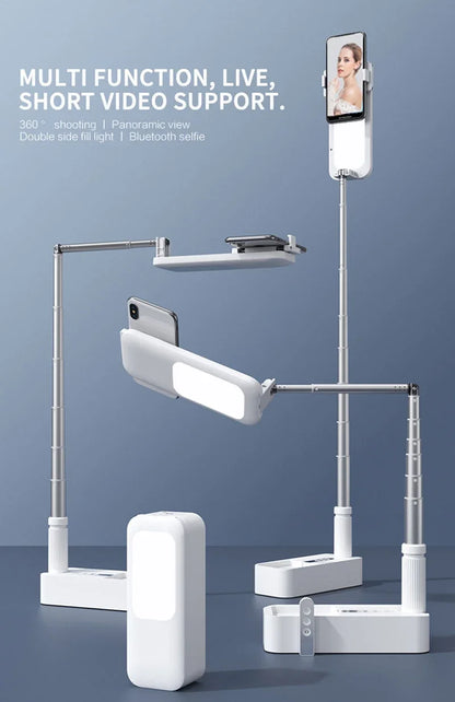 Multifunction Mobile Phone Holder Can Be Bent & Telescopic with light & remote control