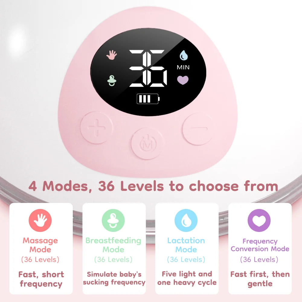 GREAT DEAL **1 PC MAMIJOY Wearable Electric Breast Pump 4 Modes  & 36 Suction levels - Silent Hands Free pump