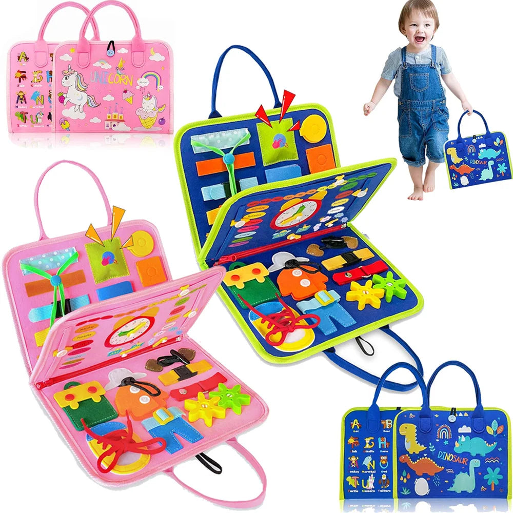 Busy Board Montessori Toys for Toddler Busy Book Sensory - Preschool Early Education