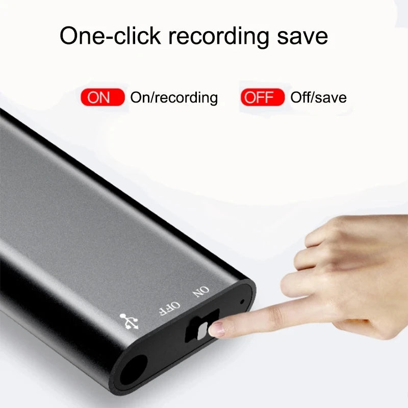 Smallest Ultra thin Activated Voice Recorder Noise Reduction 4-64Gb Audio Dictaphone MP3 Player