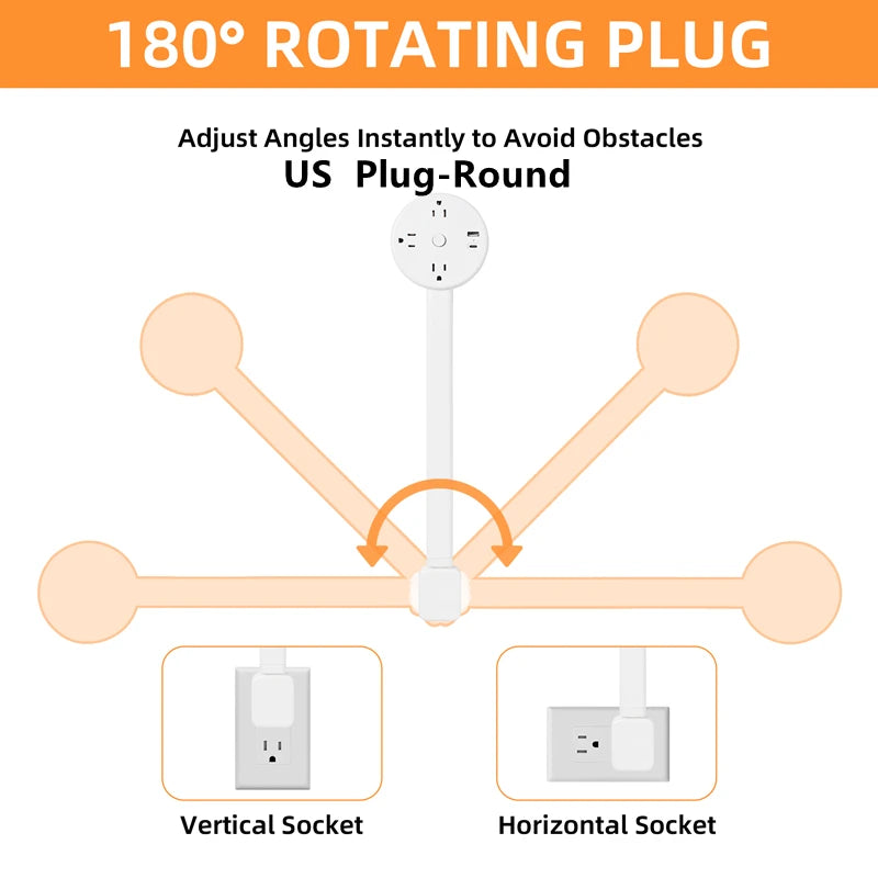 Electrical Adjustable Wall Plug Rotates Outlet Extender for sockets