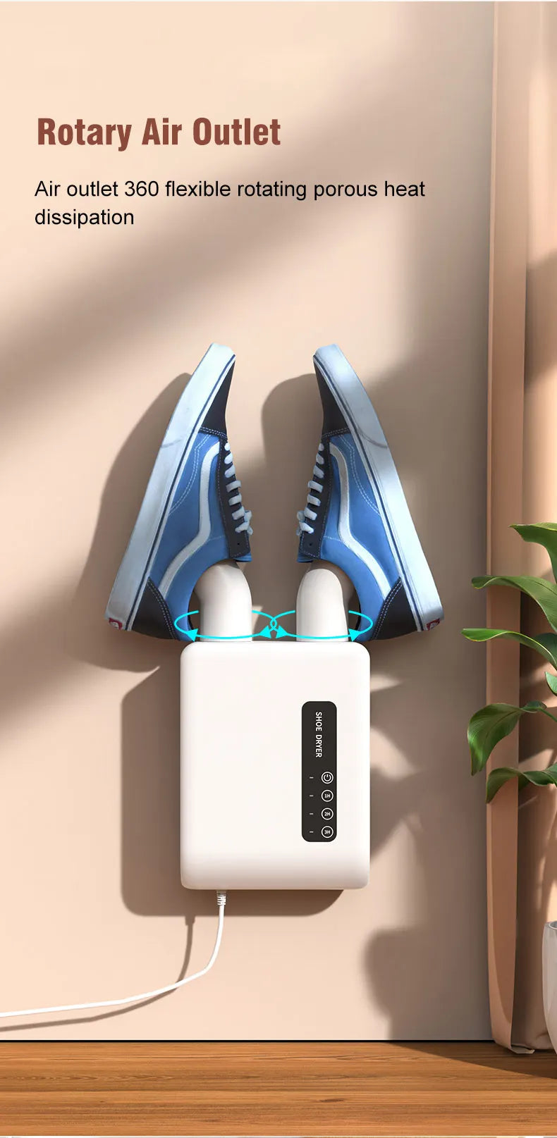 Electric Shoes Dryer Deodorizer with Heat Dehumidifier Device Foot Warmer Heater
