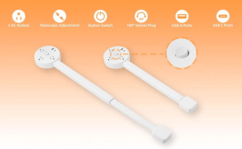 Electrical Adjustable Wall Plug Rotates Outlet Extender for sockets