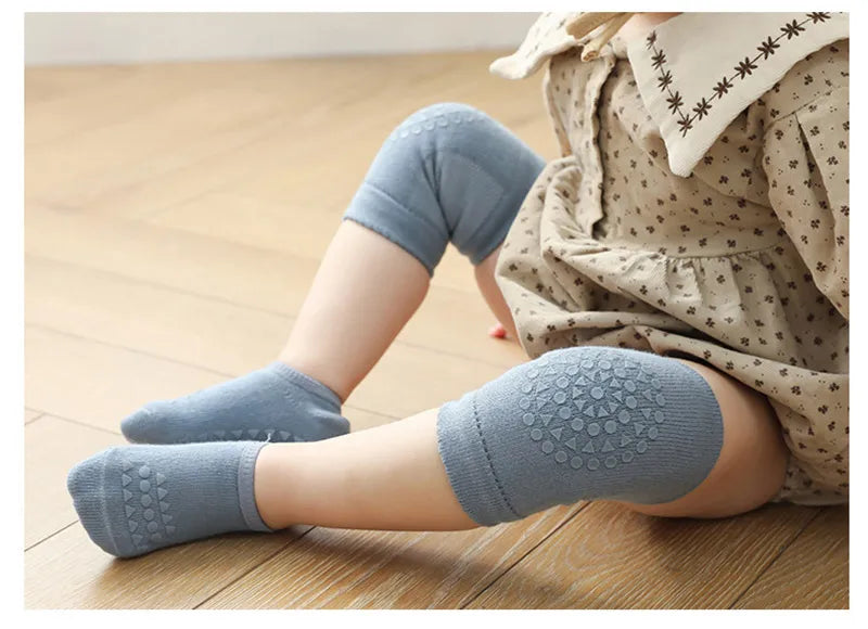 Baby Knee Pads Socks Set- Anti Slip Socks Kneecap Kid Crawling
