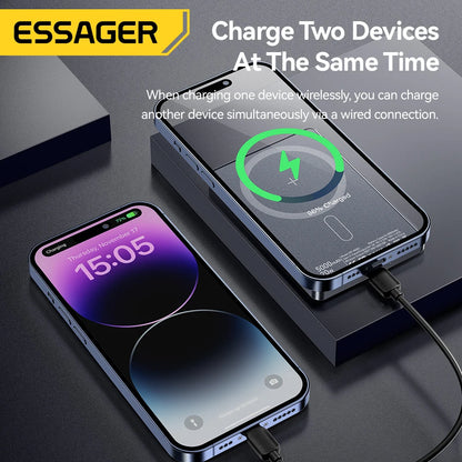 Essager  ultra Thin Wireless Magnetic External Battery 20W 5000mAh Fast Charging For iPhone 17 16 15 14