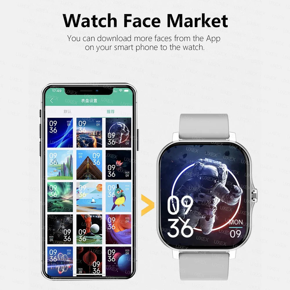 Smart Watch 1.83'' Full Screen Bluetooth Talk Blood Oxygen/Blood Pressure Monitor Smartwatch for women & men