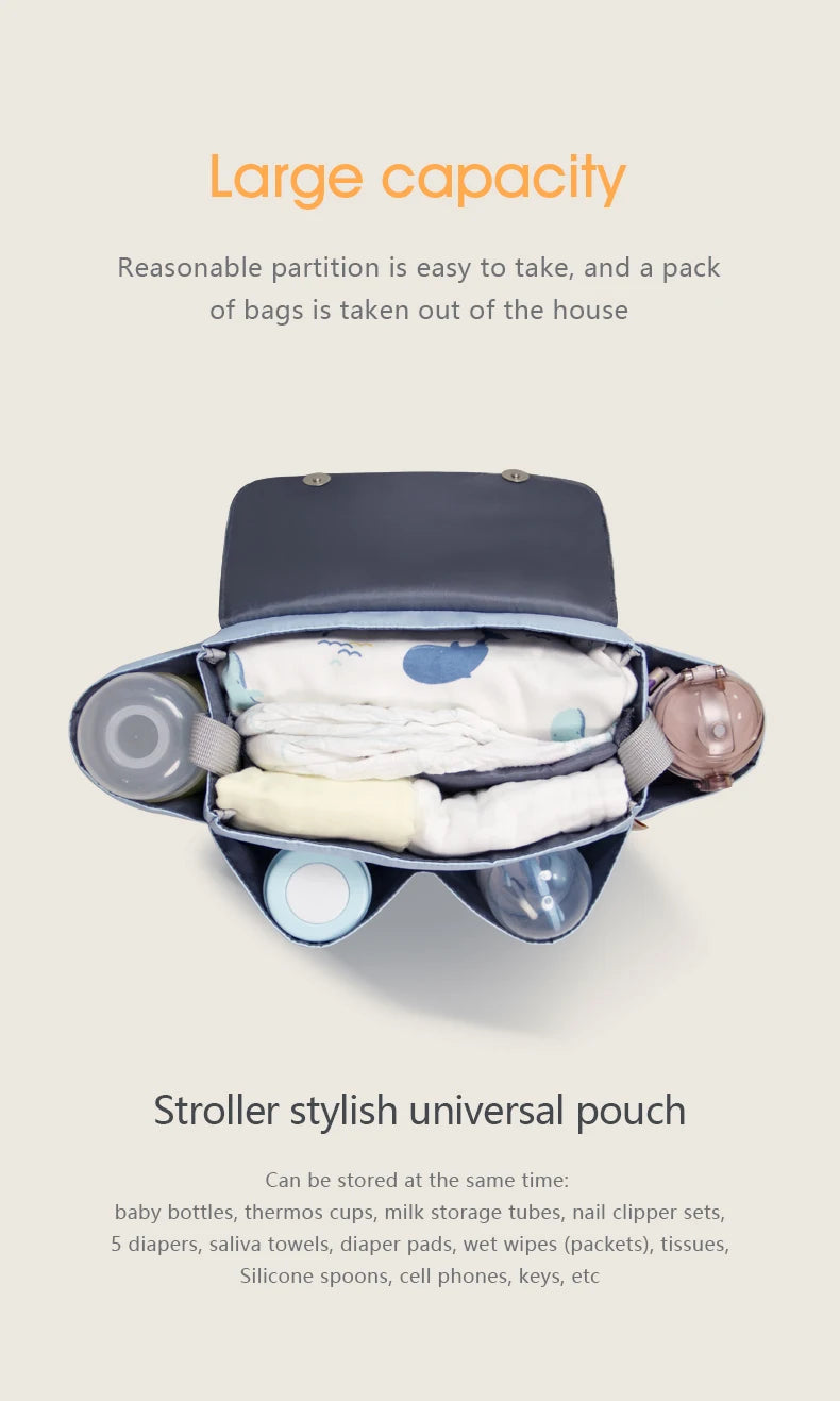 Large Capacity Travel Hanging Bag- Bottle Holder - Diaper Bag