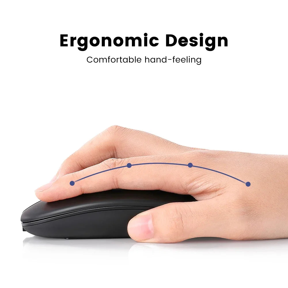Rechargeable Wireless Mouse Bluetooth-compatible 2.4GHz Dual Modes Computer Mice with Nano Receiver for PC Laptop Macbook