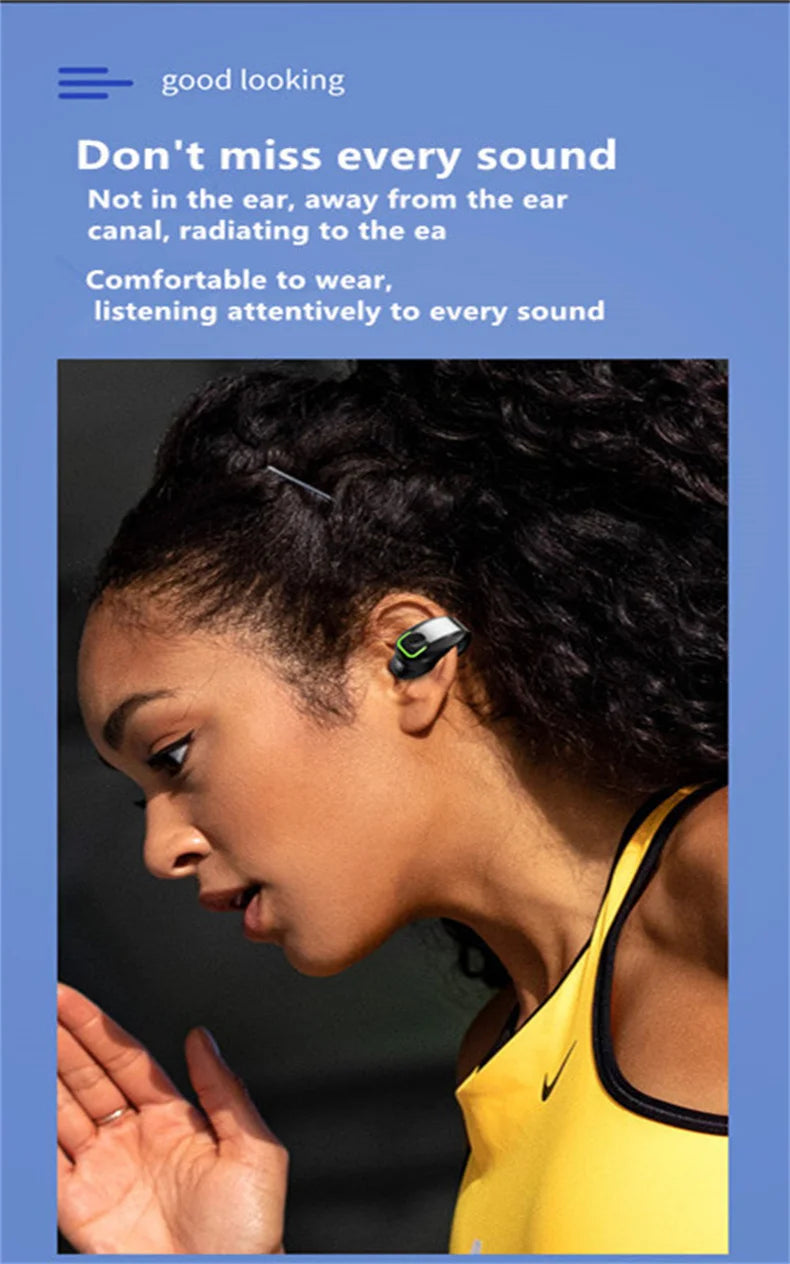Earphone Clip Wireless Bluetooth Sport Noise Canceling
