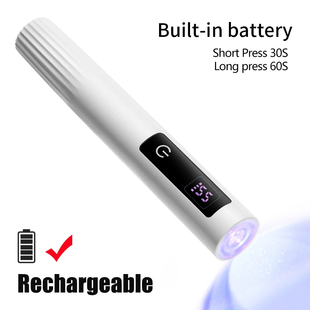 Pencil Lamp Nail UV LED Dryer Portable Rechargeable Flashlight UV Light