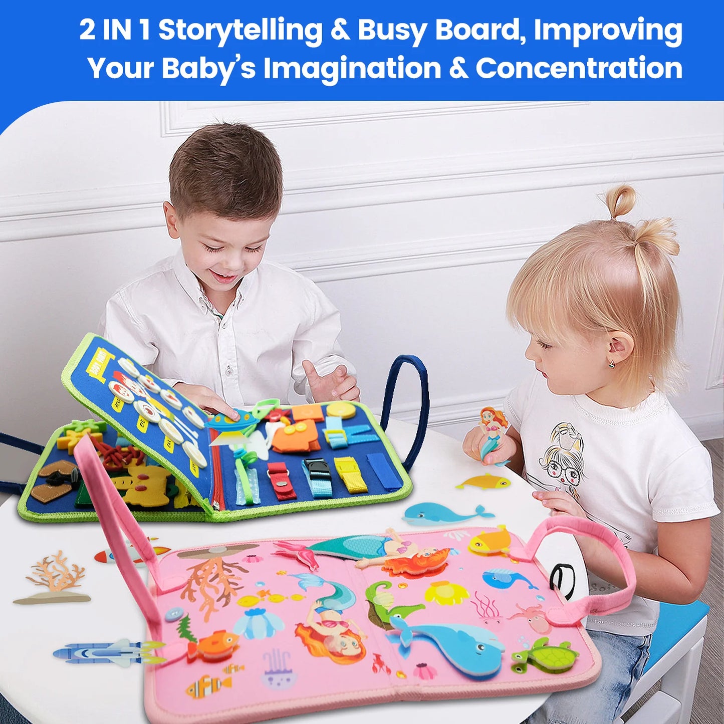Busy Board Montessori Toys for Toddler Busy Book Sensory - Preschool Early Education