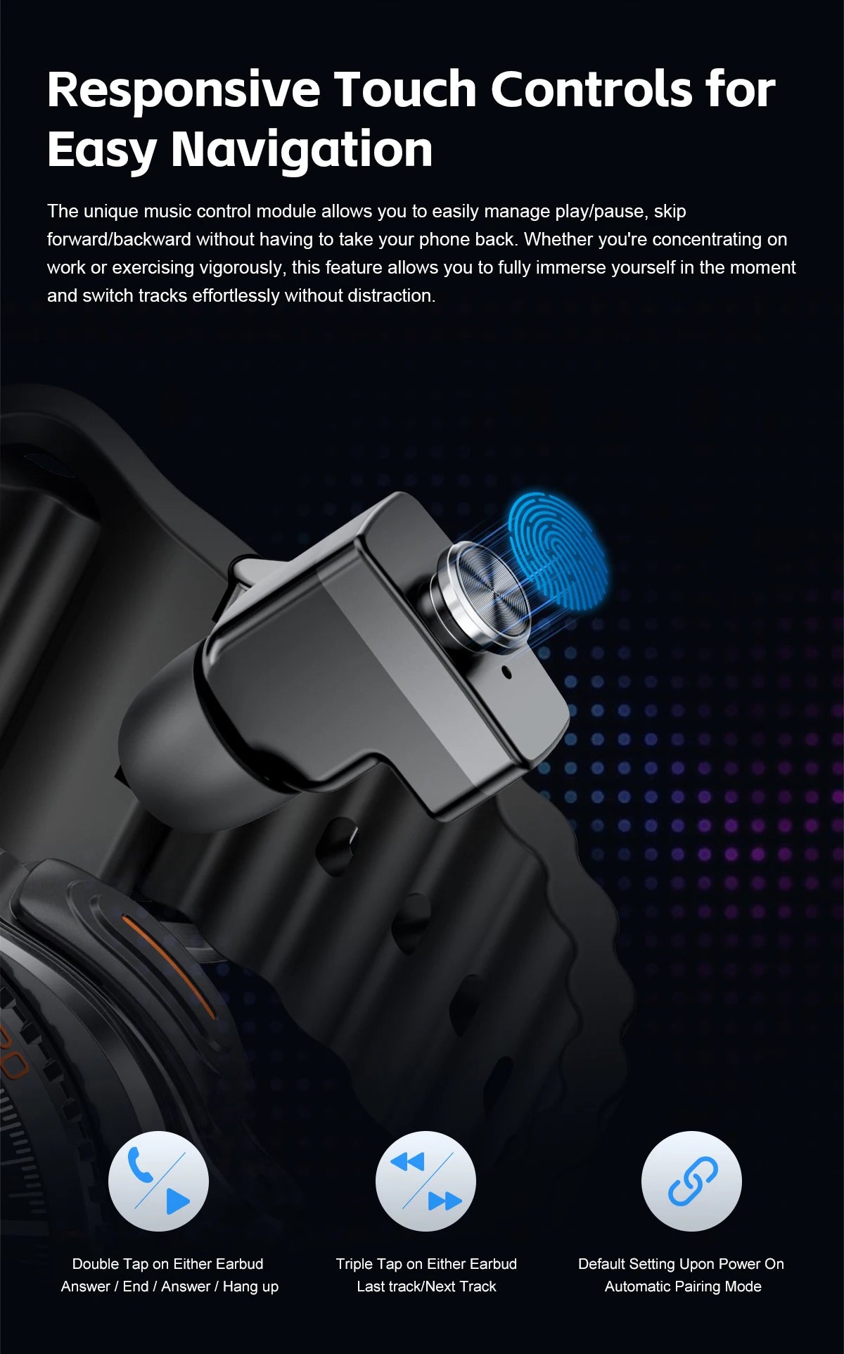 New watch earphones 2-in-1 smartwatch, Health monitoring device, wireless calling, 100+sports mode male and female smartwatches
