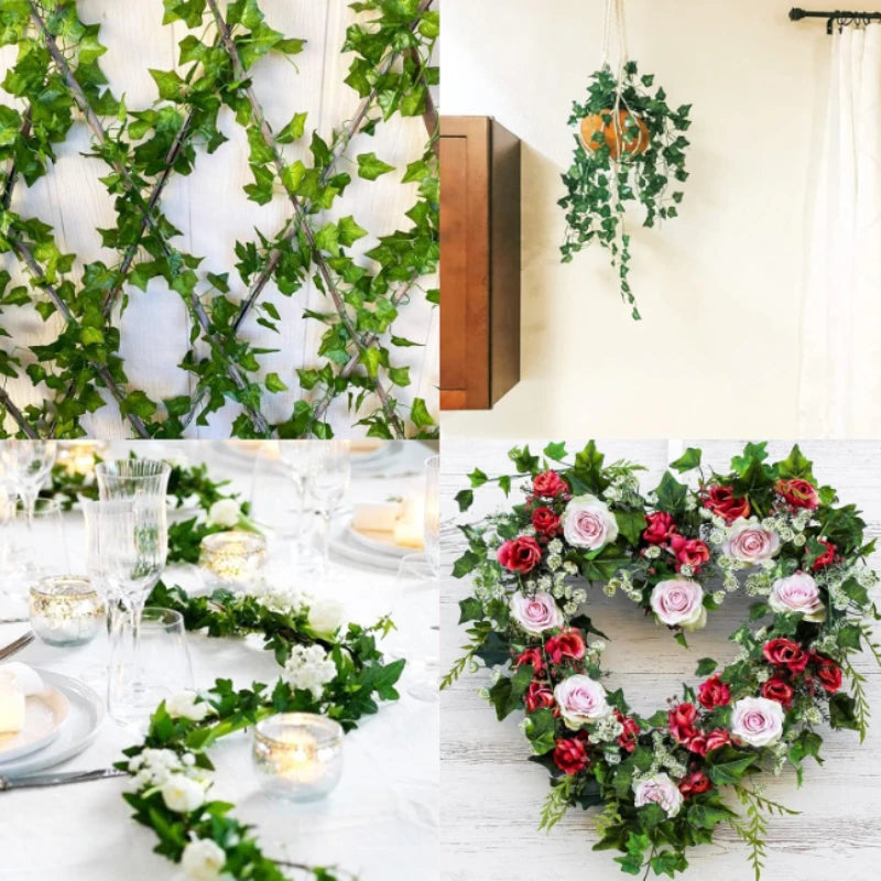 12pcs Artificial Plants Hanging Green Leaf - Fake Plant Vines Creeper