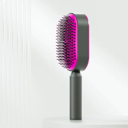 Upgraded Press-Type Self Cleaning Hair Brush Air Cushion Comb Ladies LongHair 3D Central Airbag Massage Comb Household Hairbrush