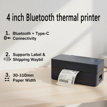 4 inch Bluetooth thermal printer for 30mm-110mm Paper label printer