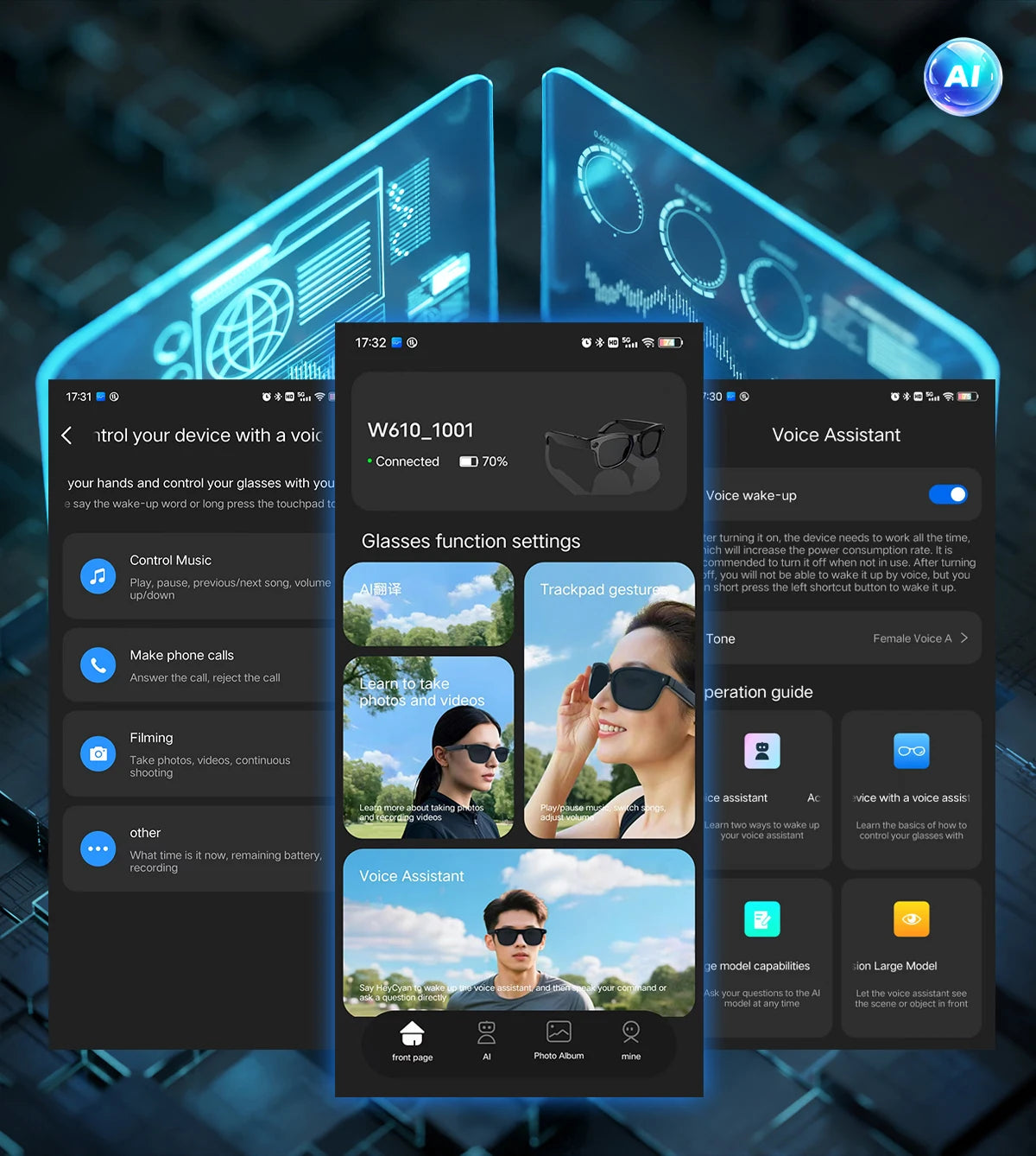 TOP 1 Meta AI Smart Glasses 13MP Camera Video Recording 100+ Languages Translation Sunglasses