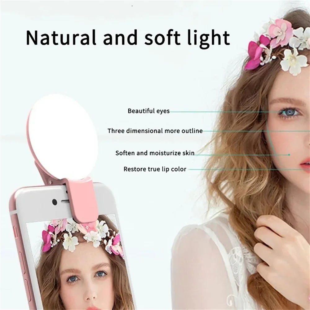 Portable Soft Natural LED Light Mobile Phone Mini Selfie Fill Light