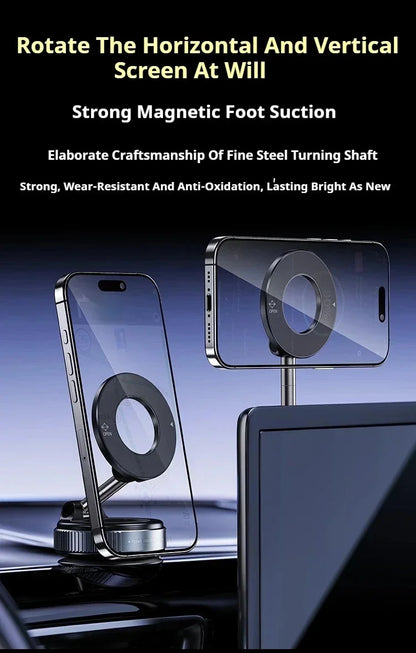 Vacuum Strong Magnetic Phone Holder Foldable Design 360° Adjustable Vacuum Car Mount For Cell Phone For phone Live Stream New