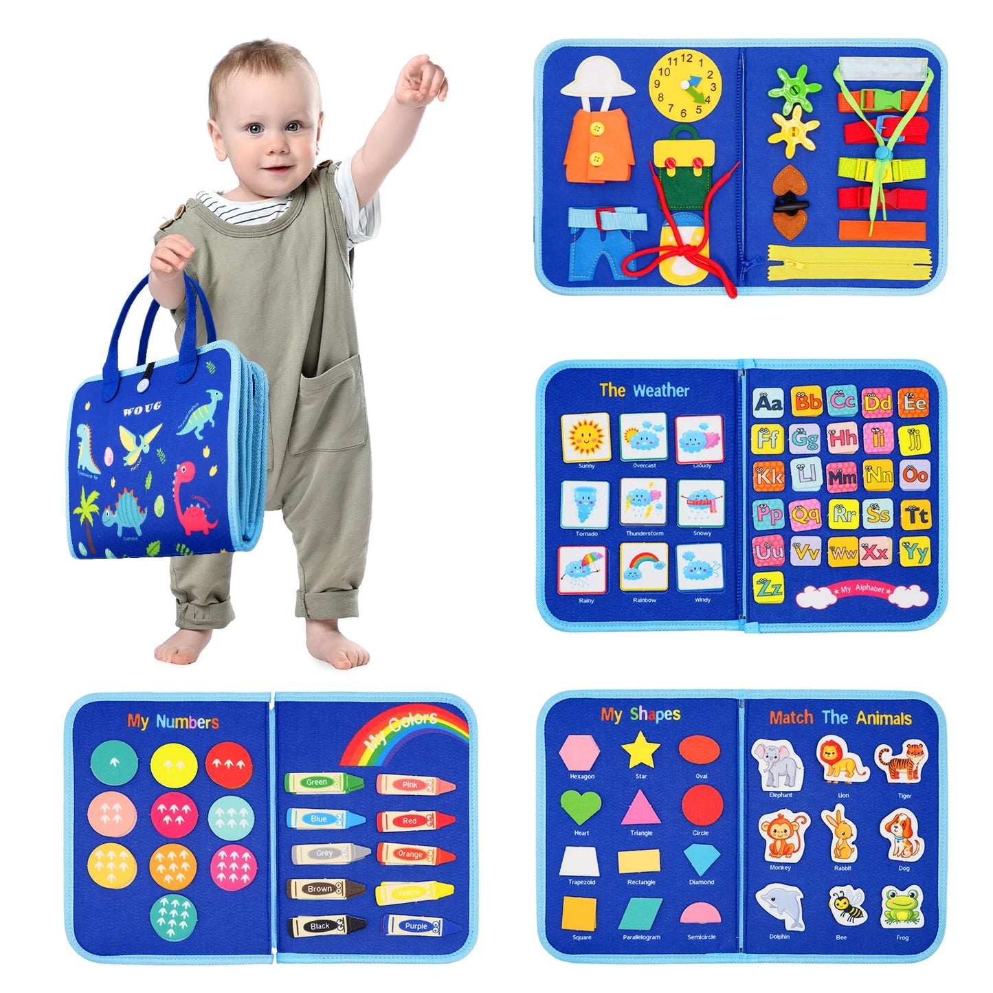 Busy Board Montessori Toys for Toddler Busy Book Sensory - Preschool Early Education