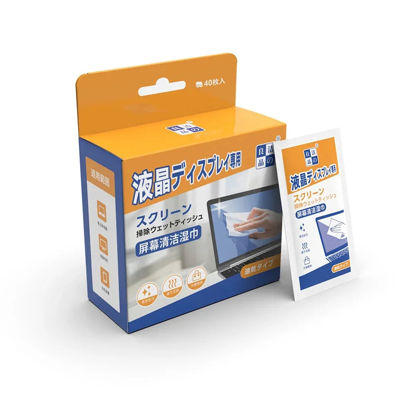 40 Pack PC Cleaners Wipes - Dry and Wet Screen Cleaning Cloths for screens