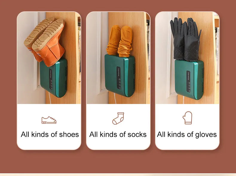 Electric Shoes Dryer Deodorizer with Heat Dehumidifier Device Foot Warmer Heater