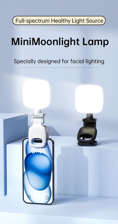 Mini Moonlight Portable Adjustable LED Selfie Clip Light for cell, laptop