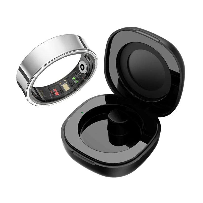 Smart Ring Men Women with Charging Case ,Heart Rate Blood Oxygen,Skin Temperature Monitor