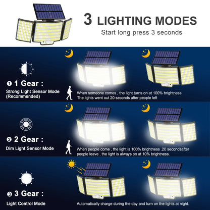 Waterproof Solar Outdoor security  Lights Motion Sensor