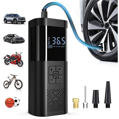 Portable Air Compressor 3X Faster 150PSI Cordless Tire Inflator Pump with Digital Gauge for