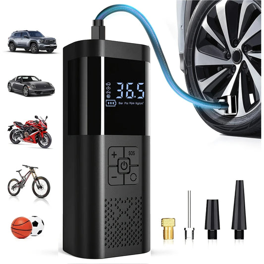Portable Air Compressor 3X Faster 150PSI Cordless Tire Inflator Pump with Digital Gauge for