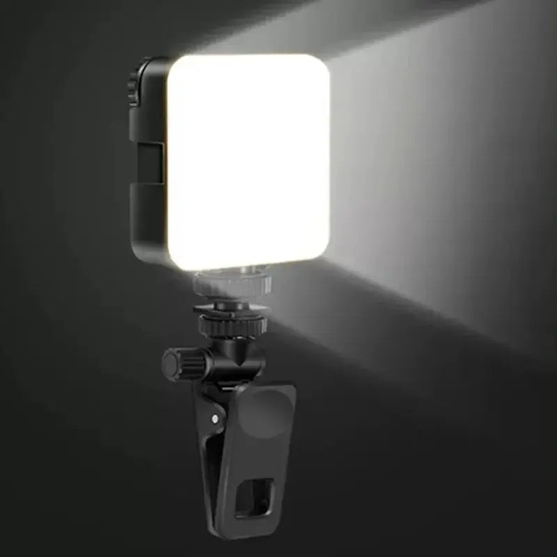 Led Adjustable Portable Selfie Video Light-Brightness Boost Color Control with Clamp Tripod Selfie Stick